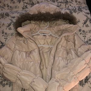 Cream coloured winter coat